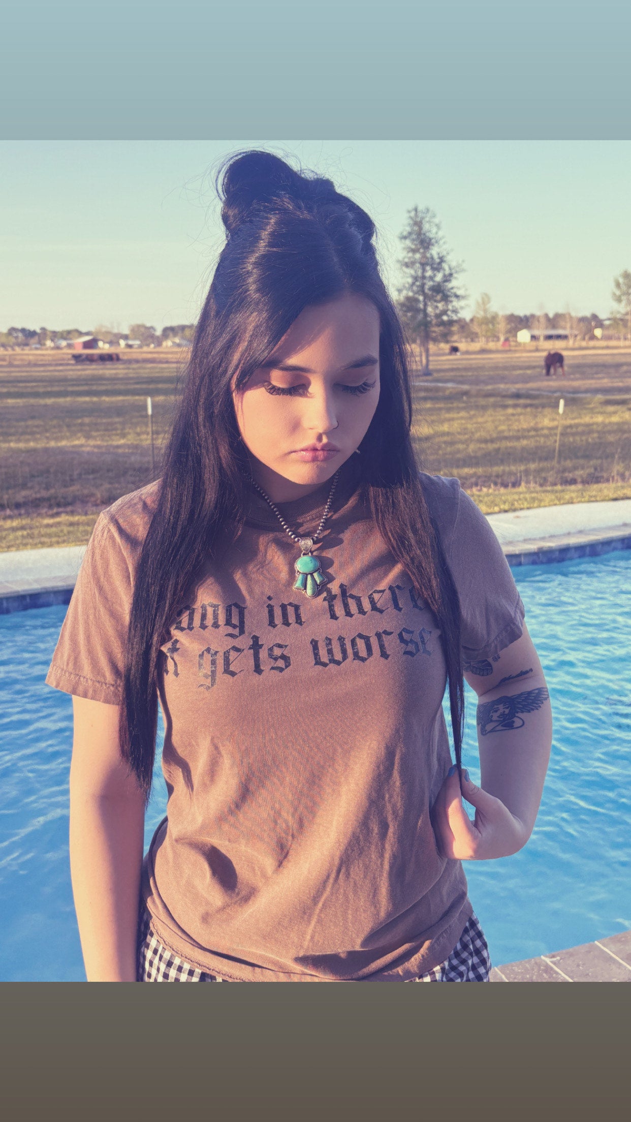 Hang In There It Gets Worse Tee